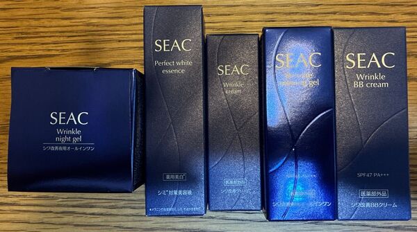 seac シーク 薬用シワ改善他5点 夜用オールインワン 美白美容液 リンクルクリーム 朝用オールインワン リンクルBBクリーム