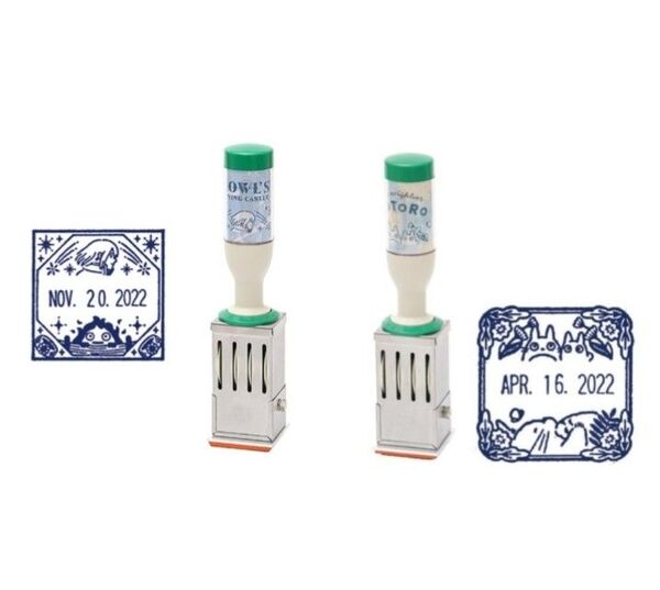 ジブリとなりのトトロとハウルの動く城 日付印 スタンプ 2個セット(未使用)