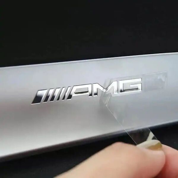 ベンツ AMG 3Dロゴステッカー エンブレム 金属シール 5枚入