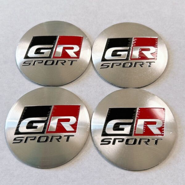 トヨタ GR スポーツ ホイールセンターキャップアルミカバー ステッカー 4枚 シルバー
