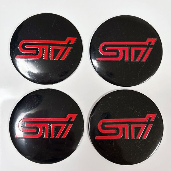 スバル STI ホイールセンターキャップシール ステッカー 4枚セット