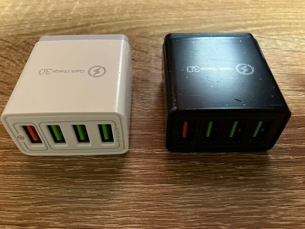 新品 USB 充電器 4ポート 3.1A ACアダプター 100V電源 急速 Q.C3.0スマホ 軽量 二個セット