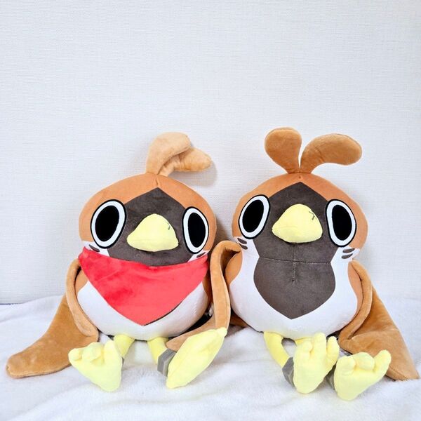 2種セット ぶっとバード BIGぬいぐるみ スズメ ラウンドワン限定 スカーフver. ノーマル