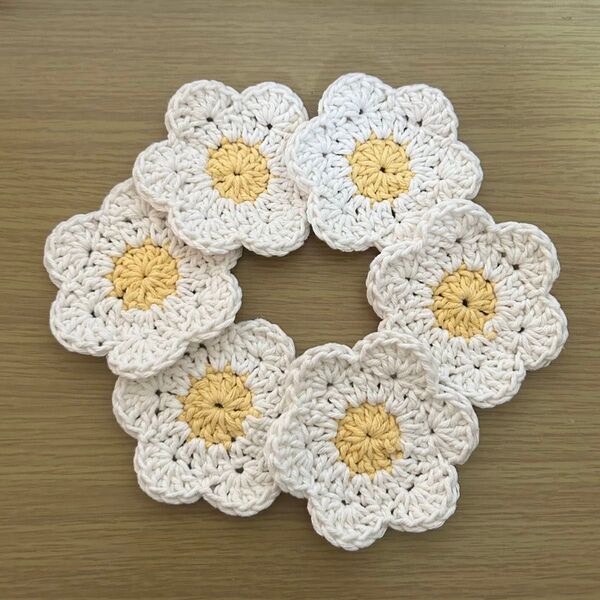 【即日発送】お花のコースター 6枚セット ハンドメイド