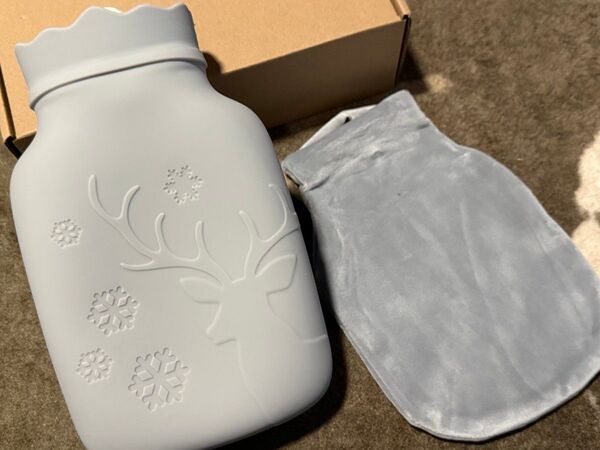 湯たんぽ シリコン カバー付き グレー