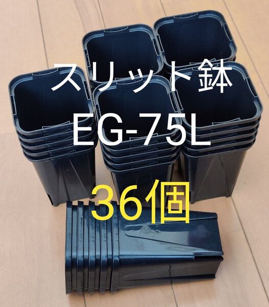 スリット鉢 7.5cm 黒 角型 ロングタイプ EG-75L型 36個