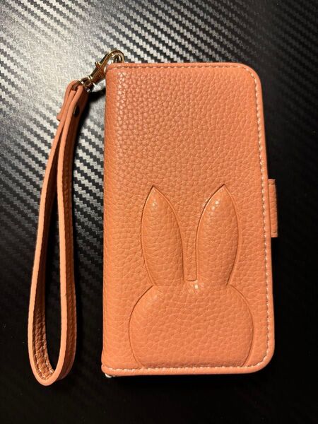 MAGCASE iPhone 12 mini用 手帳型ケース オレンジ うさぎデザイン 手帳型 カバー レザー スマホケース