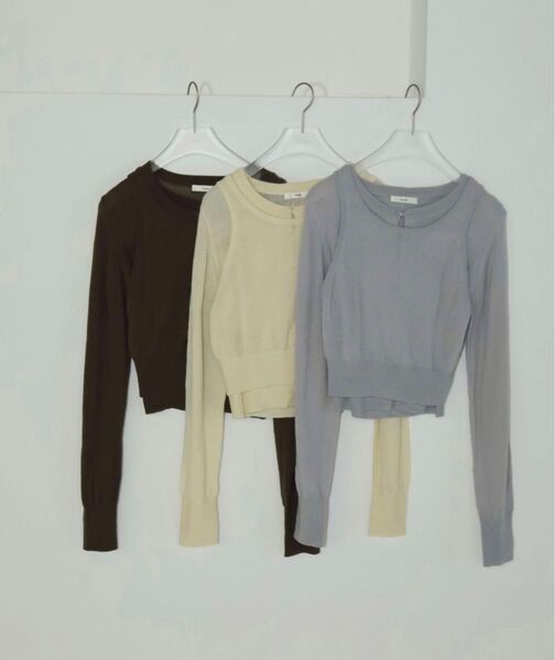Layered Mohair Knit ニットトップス クロップド丈 アンヌーク