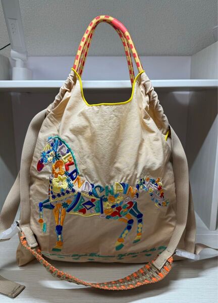 【刺繍 エコバッグ + 新作ストラップ付き】トートバッグサイズM