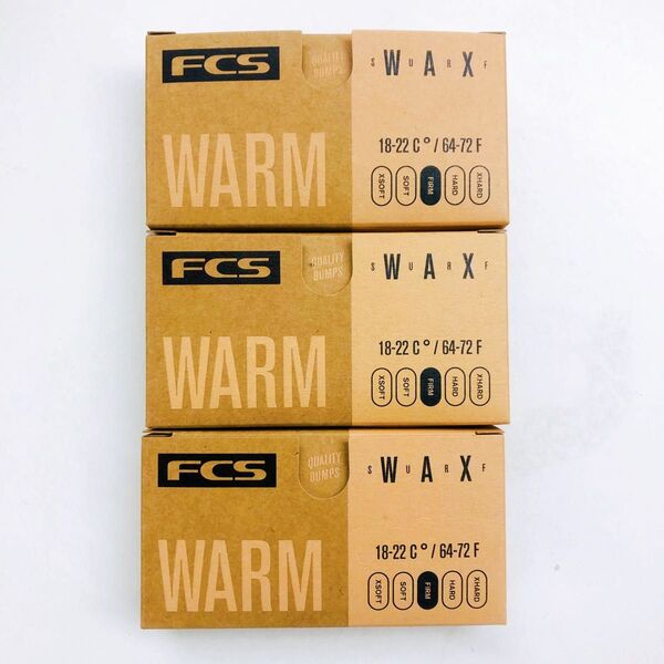 FCS サーフィン wax ワックス 3個 ウォーム warm 夏用 surfing surfboard サーフボード No902
