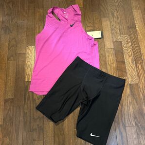 【M/set】 NIKE ナイキ エアロスイフト シングレット ハーフタイツ レーシングウェア②