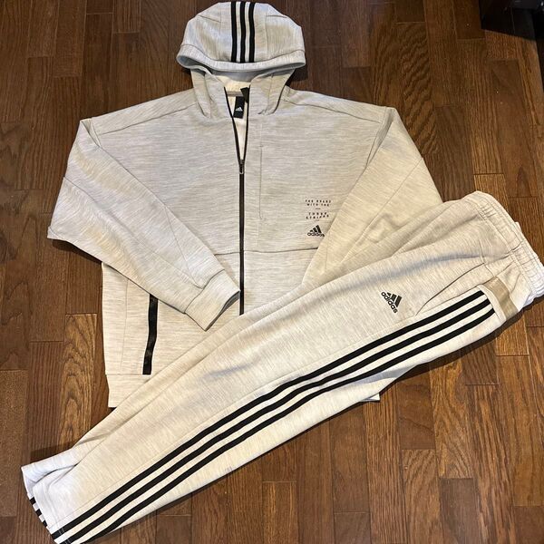 【M】adidas THE THREE STRIPES アディダス スリーストライプス スウェット パーカー フーディー パンツ