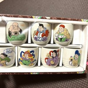 レトロ 未使用 七福神 7個セット おちょこ ぐい呑み 酒器 まとめ売り