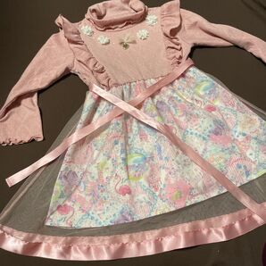 エコネコ 女の子 ワンピース ピンク チュール フリル メルヘン