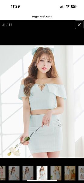 PURESS ピュアレス バストビジューチャーム オフショルダー タイト ミニドレス キャバドレス Sugar シュガー