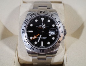 未使用 ロレックス ROLEX エクスプローラーII 216570 ブラック 黒 腕時計