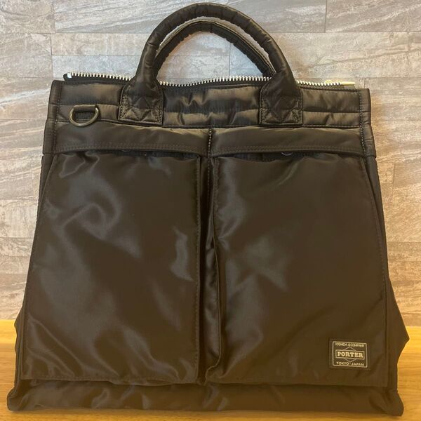 試着のみ 吉田かばん PORTER TANKER SQUARE TOTE BAG(L)