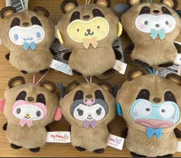 どうぶつ着ぐるみマスコット サンリオキャラクターズ ハンギョドン こぶた編 ぬいぐるみ ポムポムプリン たぬき コアラ もも