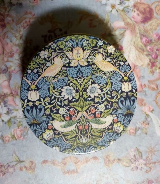 【新品 未使用】 ウィリアムモリス amifa いちご泥棒 フルーツ丸缶