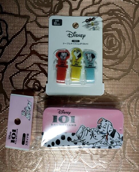 【新品 未開封】ディズニー 101匹わんちゃん スライド缶 ケーブルタイ3種