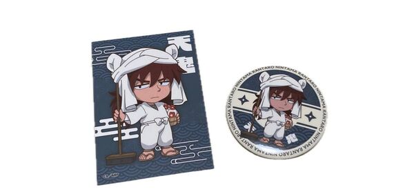 忍たま乱太郎 極楽湯 天鬼 ブロマイド 缶バッジ