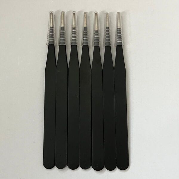 ピンセット 7本セット 新品 黒 ブラック ハンドメイド