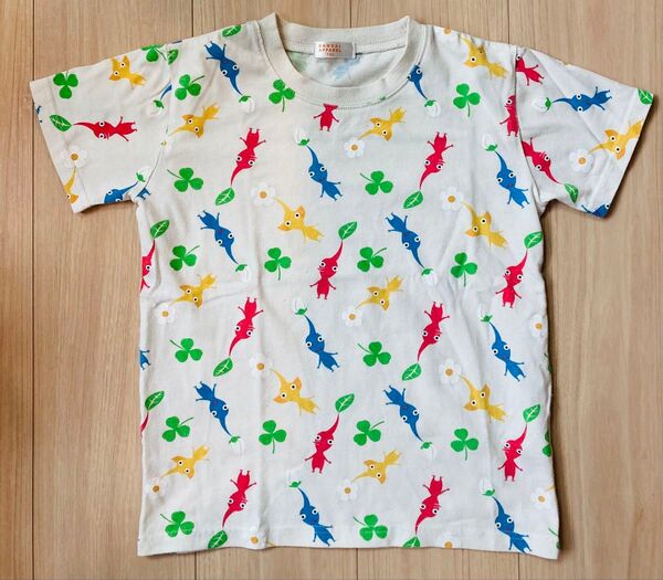 ピクミンTシャツ 130cm 総柄 ホワイト