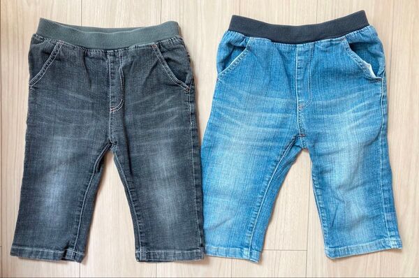 キッズ デニムハーフパンツ130 2枚セット ジーンズ