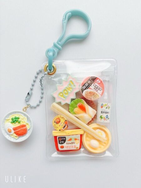 ガチャ詰めポーチ風☆韓国フード350☆キャンディバックキーホルダー パーツ