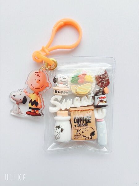 ガチャ詰めポーチ風☆ビーグル犬354☆キャンディバックキーホルダー パーツ