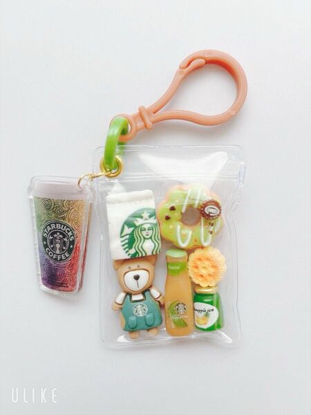 ガチャ詰めポーチ風☆カフェ気分抹茶360☆キャンディバックキーホルダー