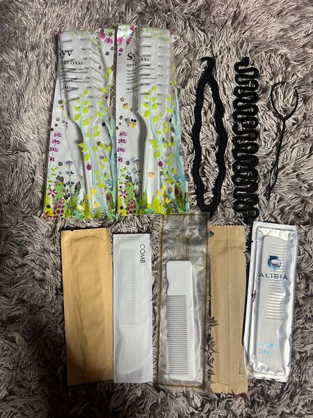 未使用 ホテルアメニティ くし ヘアブラシ ベアーアクセサリー セット 9点