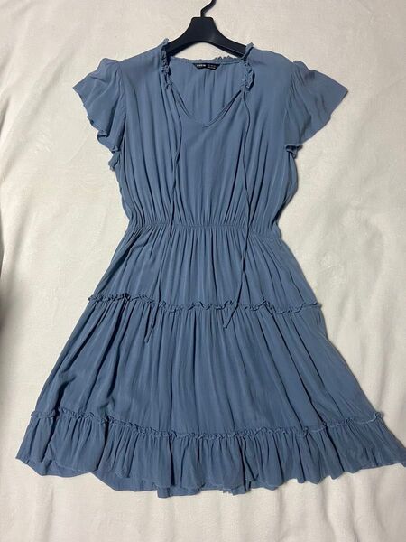 SHEIN 春夏 フリルワンピース 半袖 コットン