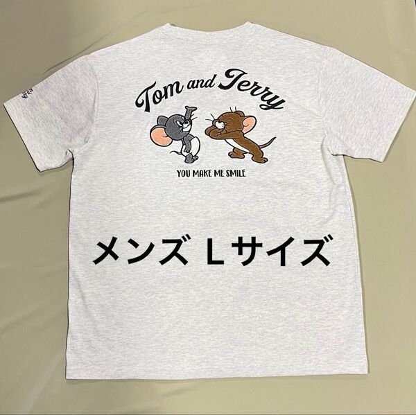 トムとジェリー 刺繍Tシャツ メンズ Lサイズ【新品・未使用】
