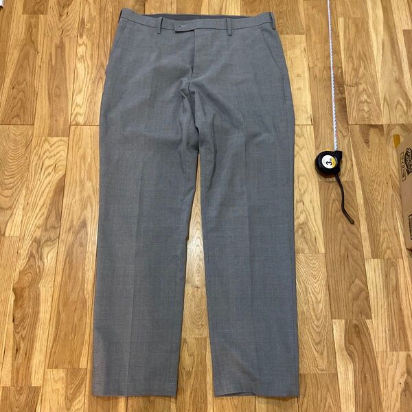UNIQLO スラックス ウエスト85cm グレンチェック パンツ ユニクロスラックス メンズ グレー チェック
