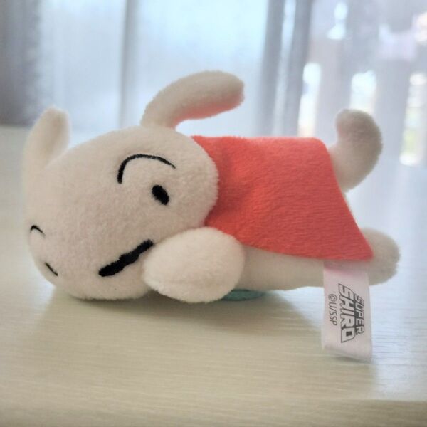 SUPER SHIRO スーパーシロ クレヨンしんちゃん ぬいぐるみキーホルダー マスコット