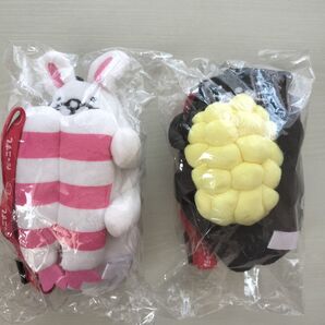 くろねコーン えびウサギ ぬいぐるみ スシロー 寿司 だっこずし パスケース 2個セット売り まとめ売り ストラップ付