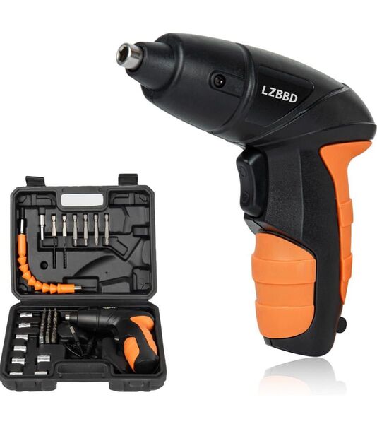 電動ドライバー電動ドリル 小型 4.2V 最大トルク15N.m USB充電式 正逆転切替 45個部品付き 収納ケース付 コードレス