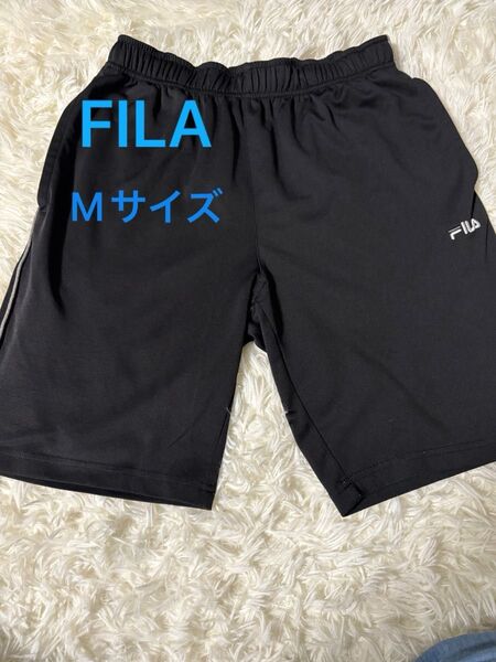 FILA ショートパンツ ハーフパンツ 黒 フィラ ブラック テニスウェア Mサイズ ジャージ