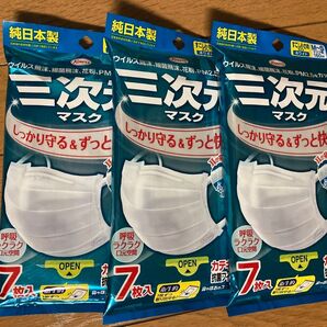 三次元マスク 少し小さめサイズ 7枚入×3袋 新品未開封