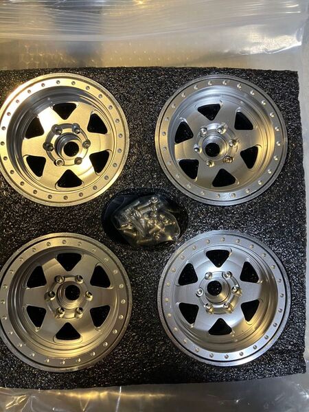 1.9インチ 金属ホイール cc02 cr01 ビードロック 1/10 クローラ