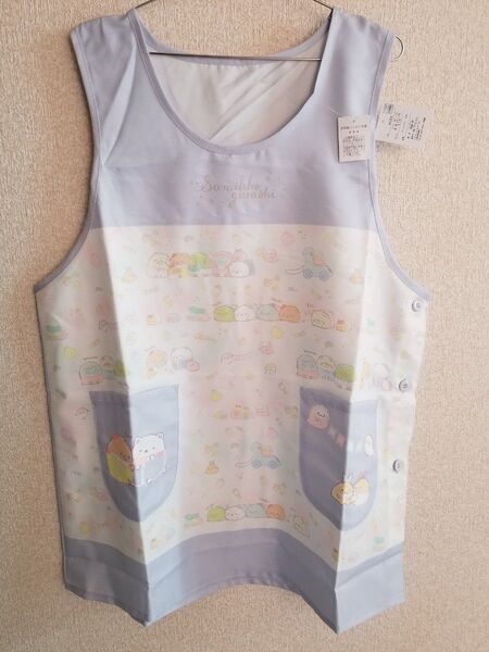 新品☆大きめサイズ☆すみっコぐらしのエプロン♪サイズ 3L~4L 保育士 しろくま ねこ とかげ