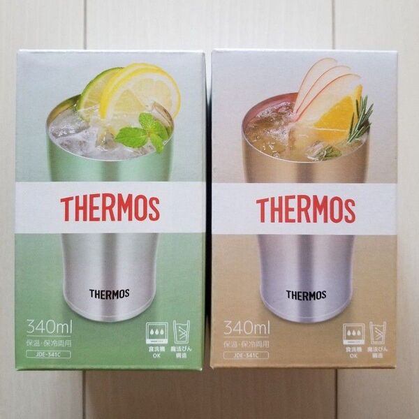 新品☆サーモス真空断熱タンブラー2点セット♪340ml コップ THERMOS キャンプやアウトドア、バーベキューにも◯