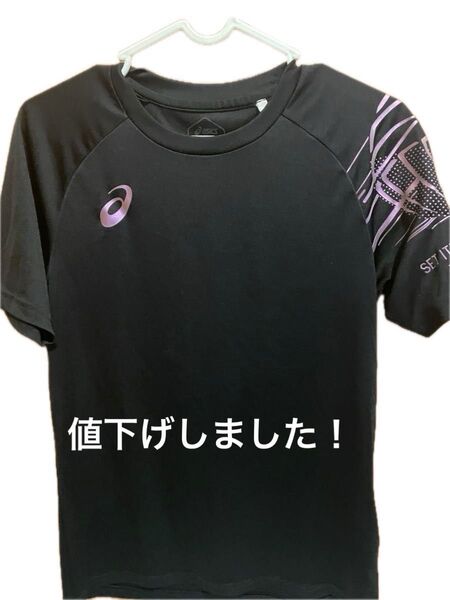 asics Tシャツ 黒 スポーツウェア