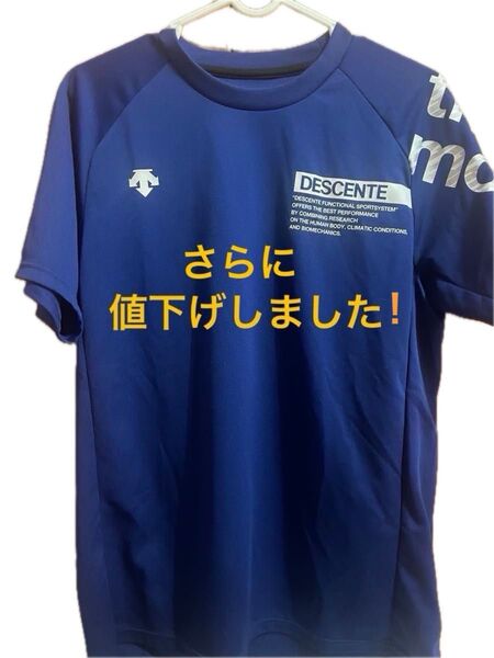DESCENTE 半袖Tシャツ ブルー メンズ レディース スポーツウェア 男女兼用 Mサイズ
