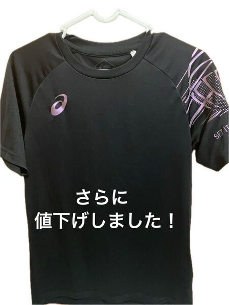 asics Tシャツ 黒 スポーツウェア