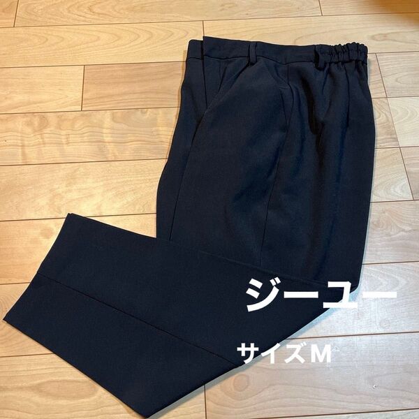 ブラック パンツ ウエストゴム シンプル