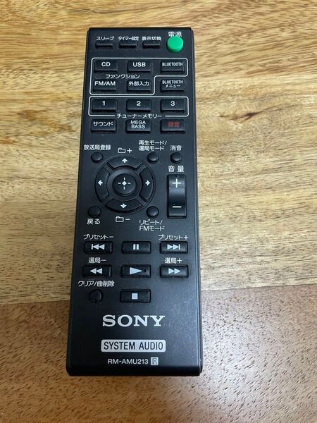 SONY オーディオ リモコン RM-AMU213 裏一箇所欠けあり 中古
