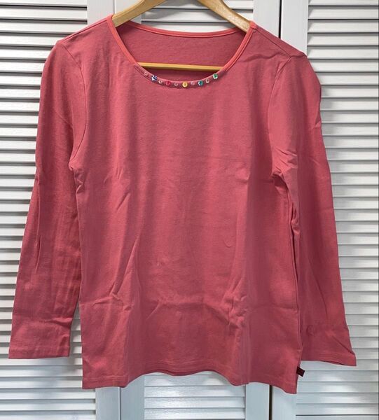 カワイオカダ Tシャツ長袖 Lサイズ レッド レディース向け おしゃれ