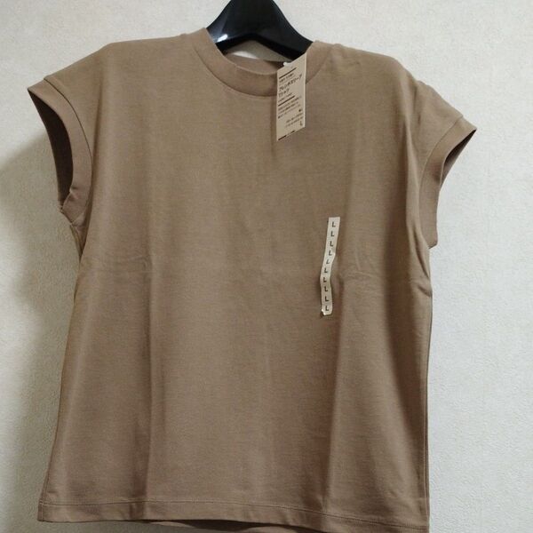 無印良品フレンチスリーブTシャツ ブラウン L 未使用